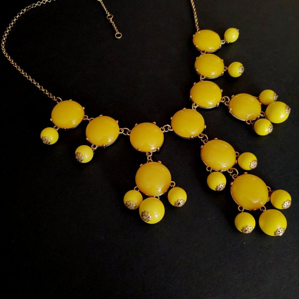 2 tone bright yellow bubble necklace - Picture 8 of 9